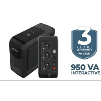 UPS Phasak Smart Lite series 950VA Led- Linha Interativa Schuko
