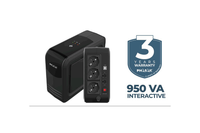 UPS Phasak Smart Lite series 950VA Led- Linha Interativa Schuko