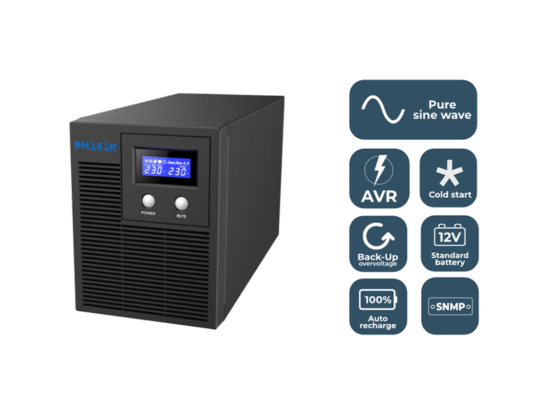 UPS Phasak PROTEKT 2160VA / 1400W Interactive Pure Sinewave - Image 3