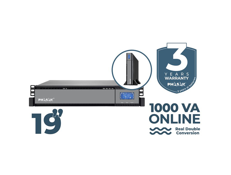 UPS PHASAK PRO-RACK LCD On-Line 1000 VA / 900 W