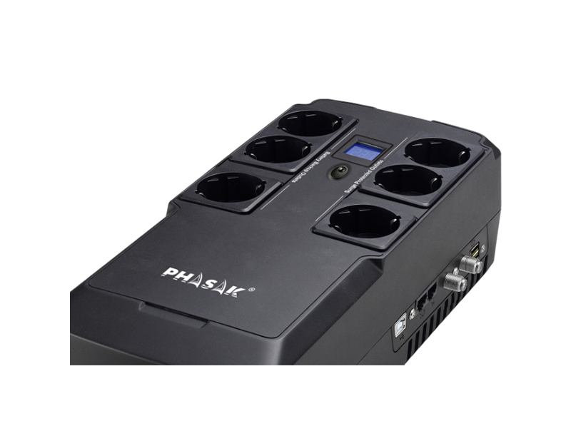 USB Phasak Kryptos 800VA / 480W USB + RJ + USB Charger - Image 2